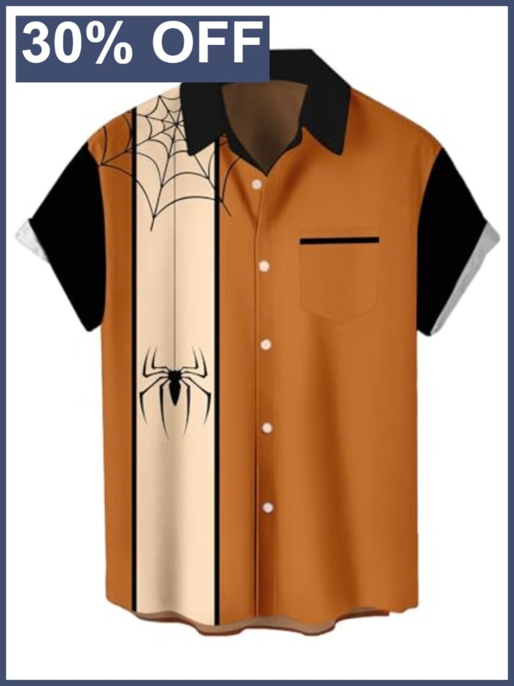 Men's Halloween Scary Short Sleeve Button Up Shirt